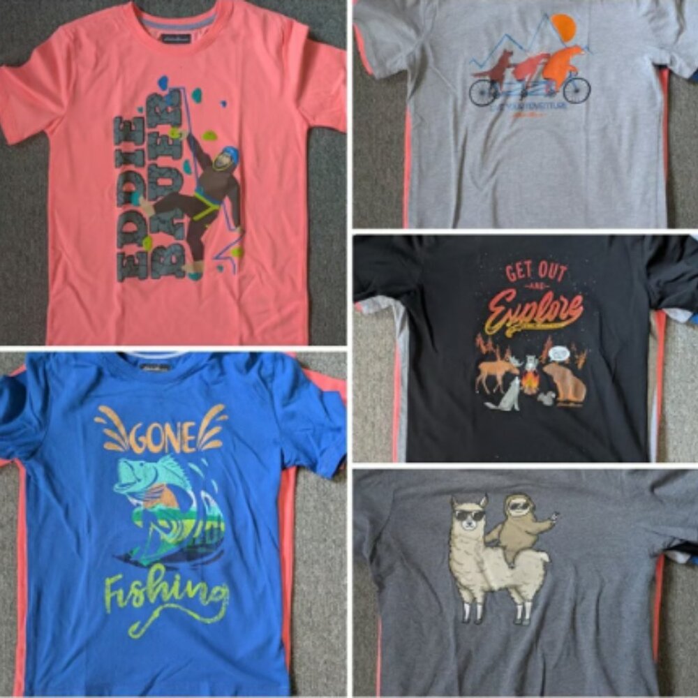 Eddie Bauer youth size L 4-pack‎ of t-shirts +1 extra